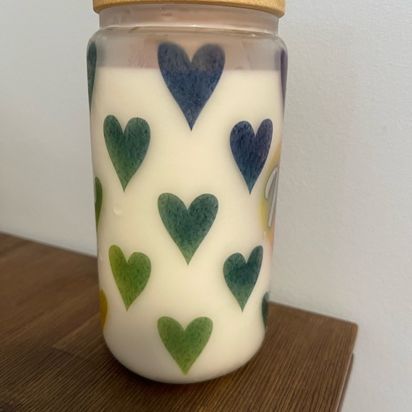 Mom Gift Libby glass cup Mum vibes with bamboo lid and glass straw - Picture 8 of 8